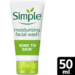 Tesco Simple moisturising facial wash 50ml offer