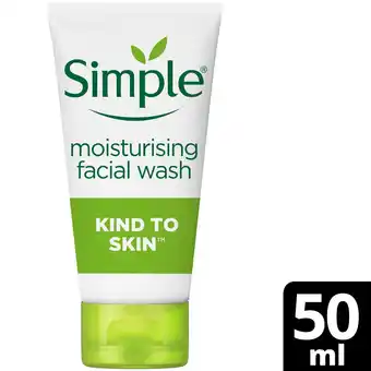 Tesco Simple moisturising facial wash 50ml offer