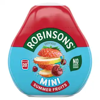 Tesco Robinson mini summer fruit no added sugar squash 66ml offer