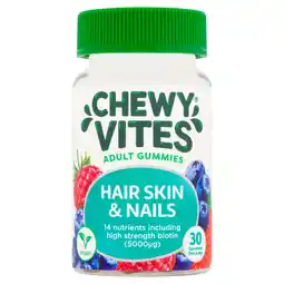 Tesco Chewy vites 30 adult hair skin & nails fruit gummies offer