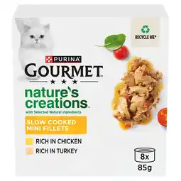 Tesco Purina gourmet natures creation meat recipe 8x85g offer