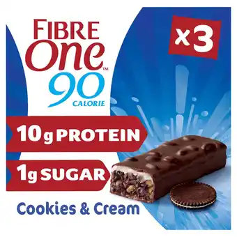 Tesco Fibre one protein cookies & cream bars 3 x 24g offer