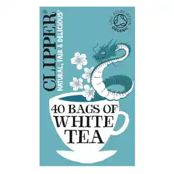 Tesco Clipper organic white tea 40 bags 70g offer