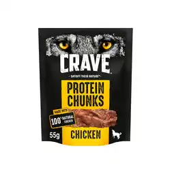 Tesco Crave dog protein chunks with chicken 55g offer
