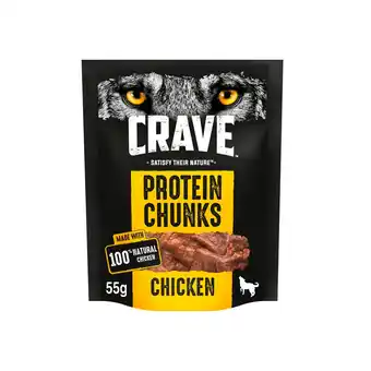 Tesco Crave dog protein chunks with chicken 55g offer