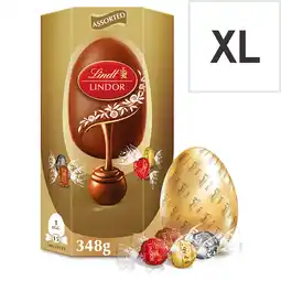 Tesco Lindt milk chocolate egg with assorted truffles 348g offer