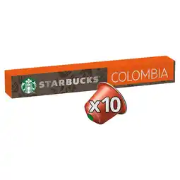 Tesco Starbucks colombia coffee pods 10 pack 57g offer