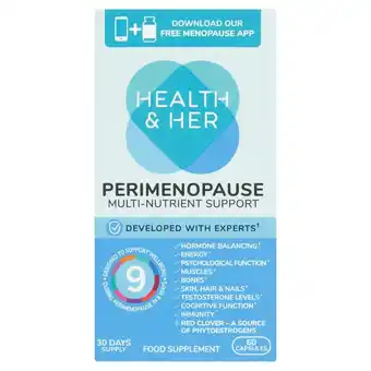 Tesco Health & her perimenopause supplement 60 capsules offer