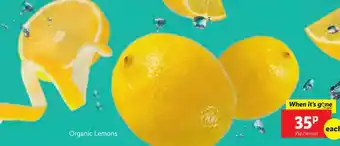 Lidl Organic Lemons offer