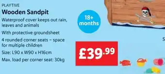 Lidl Playtive Wooden Sandpit offer