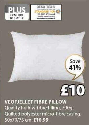 JYSK Veofjellet fibre pillow offer