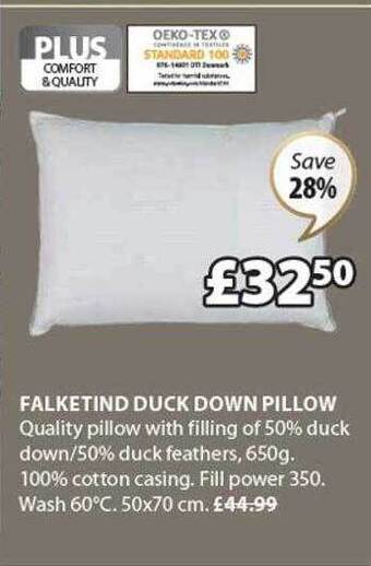 JYSK Falketind duck down pillow offer