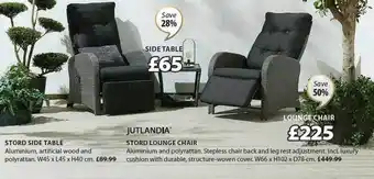 JYSK Stord side table, jutlandia stord lounge chair offer
