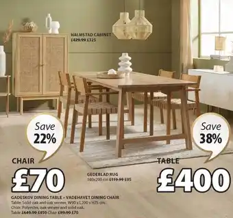 JYSK Gadeskov dining table + vadehavet dining chair offer