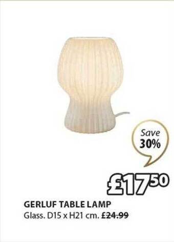 JYSK Gerluf table lamp offer