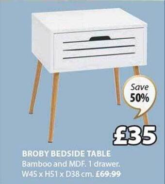 JYSK Broby bedside table offer