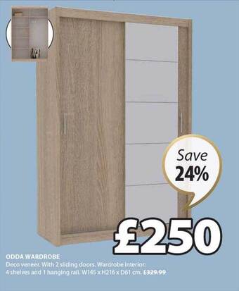 JYSK Odda wardrobe offer