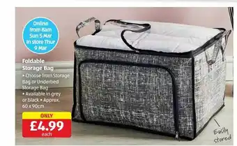 Aldi Foldable storage bag offer