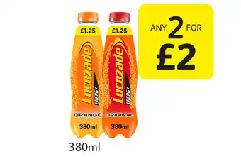 Londis Lucozade energy orange, original offer