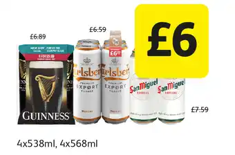 Londis Guinness, carlsberg premium export, san miguel offer