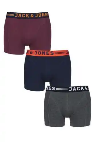 Sock Shop Jack & jones 3 pack assorted lichfield boxer shorts men's xx-large offer
