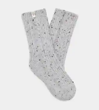 UGG Ugg radell cable knit crew sock for women in grey speckled, size o/s, acrylic blend offer