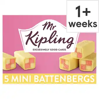 Tesco Mr kipling mini battenberg cakes 5 pack offer