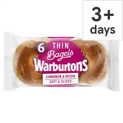 Tesco Warburtons thin bagels cinnamon & raisin 6 pack offer