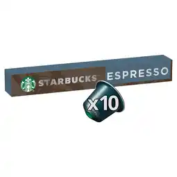 Tesco Starbucks espresso roast coffee pods 10 pack 57g offer