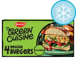 Tesco Birds eye green cuisine 4 veggie quarter pounders 454g offer