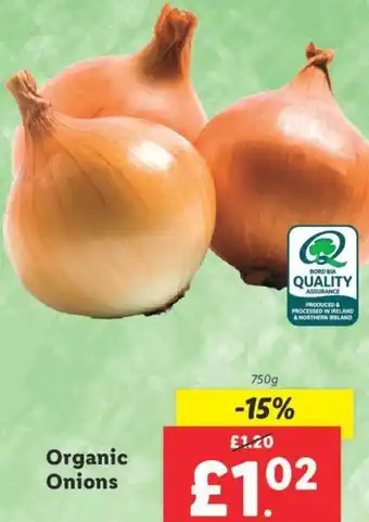Lidl Organic Onions 750g offer