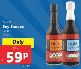 Lidl Taste Of Soy Sauces 150ml offer