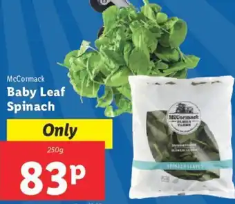 Lidl McCormack Baby Leaf Spinach 250g offer