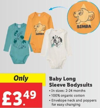 Lidl Baby Long Sleeve Bodysuits offer