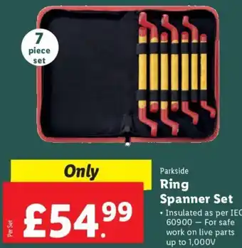 Lidl Parkside Ring Spanner Set offer