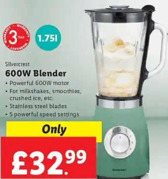 Lidl Silvercrest 600W Blender offer