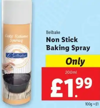 Lidl Belbake Non Stick Baking Spray 200ml offer