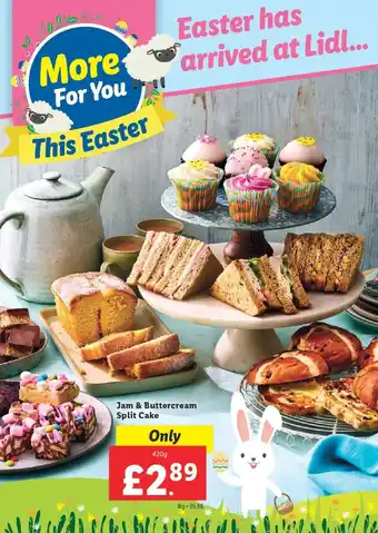 Lidl Jam & Buttercream Split Cake 420g offer