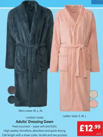 Lidl Livarno Home Adults' Dressing Gown offer