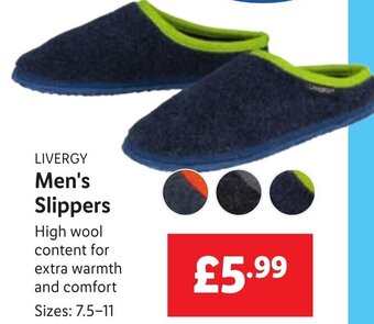 Lidl Livergy Men's Slippers offer