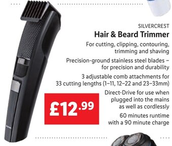 Lidl Silvercrest Hair & Beard Trimmer offer