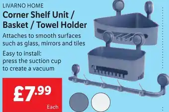 Lidl Livarno Home Corner Shelf Unit / Basket / Towel Holder offer