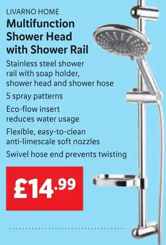 Lidl Livarno Home Mlultifunction Shower Head with Shower Rail offer