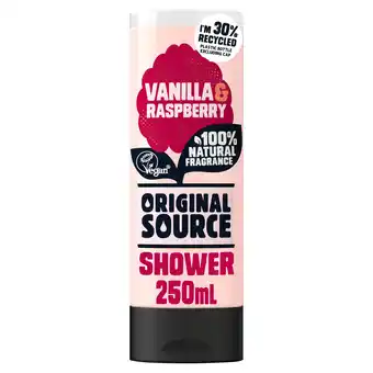 Tesco Original source vanilla &r/berry shower gel 250ml offer