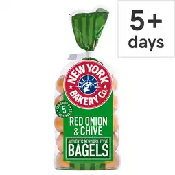 Tesco New york bakery red onion & chive bagels 5 pack offer