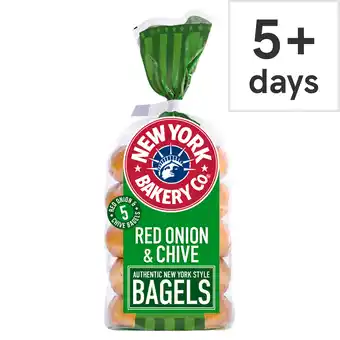 Tesco New york bakery red onion & chive bagels 5 pack offer