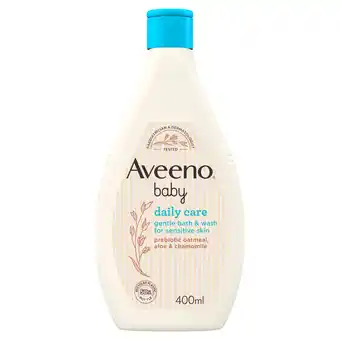 Tesco Aveeno baby daily care gentle bath & wash 400ml offer