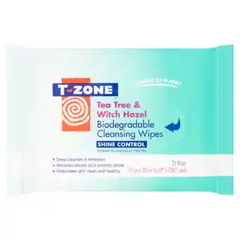 Tesco T-zone tea tree & witch hazel shine control cleansing wipes 25 offer