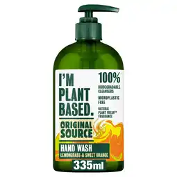 Tesco Original source i'm plant based lemongrass & orange h/wash335ml offer