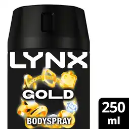 Tesco Lynx gold body spray 250ml offer